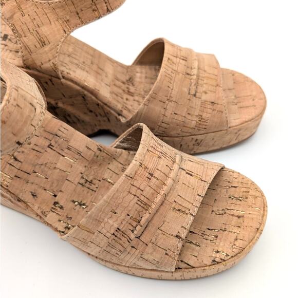 Korks Bardot II Cork Comfort Wedge Sandals Women's Natural Size US10M EU41 - Picture 9 of 10